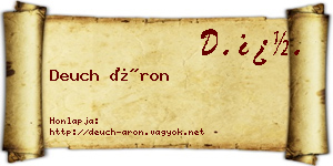 Deuch Áron névjegykártya